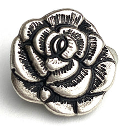 Nambe' Rose Antique Silver 11/16" Shank Back Metal Button 1mm  #FJ-36