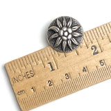 Alpine Flower Antique Silver 13/16" Shank Back Metal Button 20mm  #FJ-40