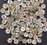 Abalone Tiny Mixed Rainbow Beige Naturals, 3/8" Round 2-hole, 10mm, Pack of 20 Buttons for $5.50  #LP-49-20