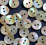 Abalone Tiny Mixed Rainbow Beige Naturals, 3/8" Round 2-hole, 10mm, Pack of 20 Buttons for $5.50  #LP-49-20
