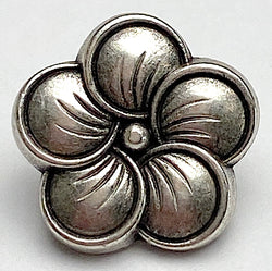 Neroli Flower Antique Silver 5/8" Shank Back Metal Button 15mm  #FJ-42