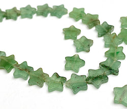 Green Star Tiny Aventurine  Beads, 3/8" Ten Beads, #LP-114