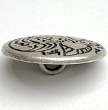 Heart Leaf Squiggles Antique Silver 13/16" Shank Back Metal Button 20mm  #FJ-43