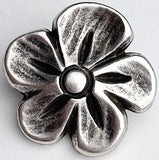 Lemon Flower Antique Silver 3/4" Shank Back Metal Button 20mm  #FJ-45