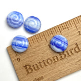 Cobalt Art-Stripe Swirl, Plump Czech Glass 1/2" Beads 13mm, Pack of 8 # #L-651