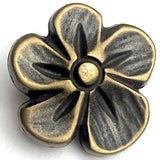 Lemon Flower Antique Brass Smaller 9/16" Shank Back Metal Button 15mm  #FJ-47