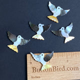 Flying Bird Shell Cabochon/Embellishment, 1-1/4", Black / White / Gold, Per Bird, #LP-120