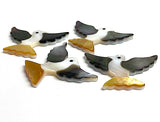 Flying Bird Shell Cabochon/Embellishment, 1-1/4", Black / White / Gold, Per Bird, #LP-120