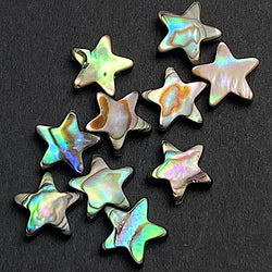 Tiny Abalone Star Beads, 3/8", Deep Colors, 10mm, Pack of TEN Beads, #LP-121