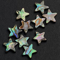 Re-Stocked Tiny Abalone Star Beads, 3/8", Deep Colors, 10mm, Pack of TEN Beads, #LP-121