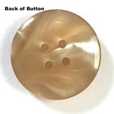 LAST ONES Khaki / Tan Designer 7/8" Coat Button, 4-holes, "Ocean"