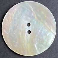 Running Low, Moonrise 1- 3/4" Mother of Pearl Shell, Iridescent, X-Large 2-Hole 45mm Button  #D0010