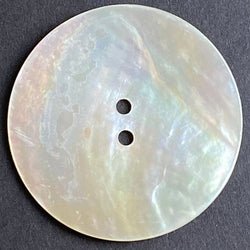 Running Low, Moonrise 1- 3/4" Mother of Pearl Shell, Iridescent, X-Large 2-Hole 45mm Button  #D0010