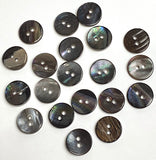 Rainbow Gray-Brown Melange Mussel Shell 13mm Buttons, Pack of 20, #KB-940