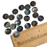 Rainbow Gray-Brown Melange Mussel Shell 13mm Buttons, Pack of 20, #KB-940