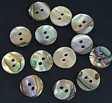 Abalone Rainbow Mix, MOP 11mm / 7/16" Two-Hole Buttons, Pack of 12, #KB-939