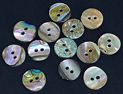 Abalone Rainbow Mix, MOP 11mm / 7/16" Two-Hole Buttons, Pack of 12, #KB-939