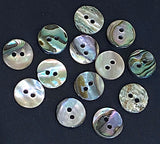 Abalone Rainbow Mix, MOP 11mm / 7/16" Two-Hole Buttons, Pack of 12, #KB-939