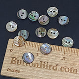 Abalone Rainbow Mix, MOP 11mm / 7/16" Two-Hole Buttons, Pack of 12, #KB-939