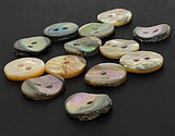Abalone Rainbow Mix, MOP 11mm / 7/16" Two-Hole Buttons, Pack of 12, #KB-939
