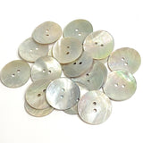Re-Stocked, Moonrise Mother of Pearl Shell, 5/8" Iridescent 2-Hole Button 15mm. Pack of TEN   #L-52969