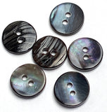 Rainbow Gray-Brown Melange Mussel Shell 13mm Buttons, Pack of 20, #KB-940