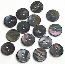 Rainbow Gray-Brown Melange Mussel Shell 13mm Buttons, Pack of 20, #KB-940