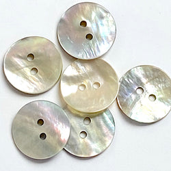 Re-Stocked, Moonrise Mother of Pearl Shell, 5/8" Iridescent 2-Hole Button 15mm. Pack of TEN   #L-52969