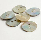Re-Stocked, Moonrise Mother of Pearl Shell, 5/8" Iridescent 2-Hole Button 15mm. Pack of TEN   #L-52969