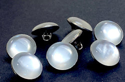 Larger Size, White Faux Pearl Western Shirt Buttons Not Snaps, Shank Back 13mm / 1/2", Pack of 18  #KB-942