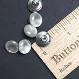 Larger Size, White Faux Pearl Western Shirt Buttons Not Snaps, Shank Back 13mm / 1/2", Pack of 18  #KB-942