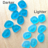 Lighter Aqua Blue Faux Sea Glass 2-Hole Button, from Recycled Glass Bottles 3/4"-7/8"