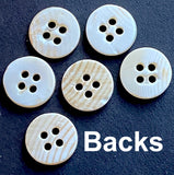 Pastel Golden Beige Lustre, 4-Hole Rimmed Pearl Shell Buttons 13mm / 1/2" / 20L, Pack of 24  #KB-943