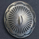STERLING Silver Sunburst Oval Screw Back Concho, 1-3/8" x 1-1/8",  # SW-350