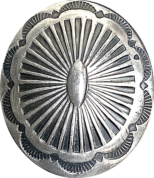 STERLING Silver Sunburst Oval Screw Back Concho, 1-3/8" x 1-1/8",  # SW-350