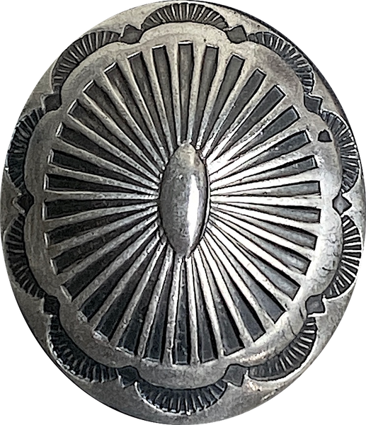 STERLING Silver Sunburst Oval Screw Back Concho, 1-3/8" x 1-1/8",  # SW-350