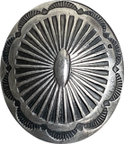STERLING Silver Sunburst Oval Screw Back Concho, 1-3/8" x 1-1/8",  # SW-350