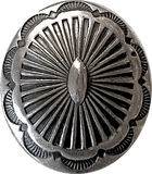 STERLING Silver Sunburst Oval Screw Back Concho, 1-3/8" x 1-1/8",  # SW-350
