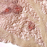 Poppies in Progress, 3 Pieces Vintage Un-Steamed Kimono Silk Shibori, Still Crinkled.  #279