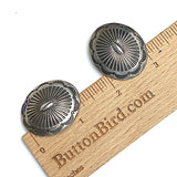 STERLING Silver Sunburst Oval Screw Back Concho, 1-3/8" x 1-1/8",  # SW-350