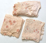 Poppies in Progress, 3 Pieces Vintage Un-Steamed Kimono Silk Shibori, Still Crinkled.  #279
