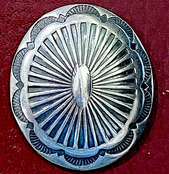 STERLING Silver Sunburst Oval Screw Back Concho, 1-3/8" x 1-1/8",  # SW-350