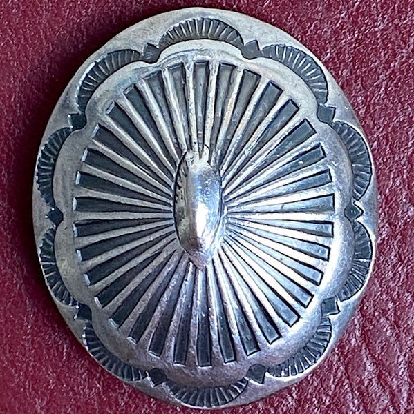 STERLING Silver Sunburst Oval Screw Back Concho, 1-3/8" x 1-1/8",  # SW-350