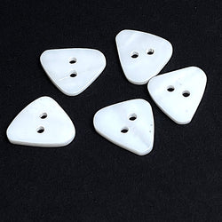 SALE, TRIANGLE White Shell 9/16" Buttons, 14mm; 2 Hole, Pack of 5  #SWC-123 Mother of Pearl