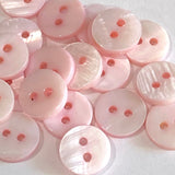 Light Baby Pink Shell Buttons 7/16" PACK OF SIX 2-Hole, #23-104BP-SIX