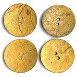 SALE Mustard Yellow Rustic Extra Large Coconut Button "Rustica"  2-1/4" Scooped