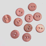 Dusty Rose Shell Buttons 7/16" 2-Hole, Pack of 10  #23-623