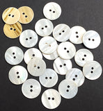 White Shell 11/16" Iridescent 2-hole 18mm Butterscotch-Tiger Backs, PACK OF 24, #KB-946