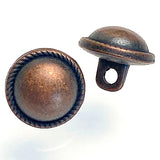 Tiny 10mm Copper/Black Simple Dome 3/8" Button, Shank Back #SWC-102
