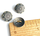 Montana Rose 1/2" Concho Button, Larger Shank, Nickel Silver  #SW-349